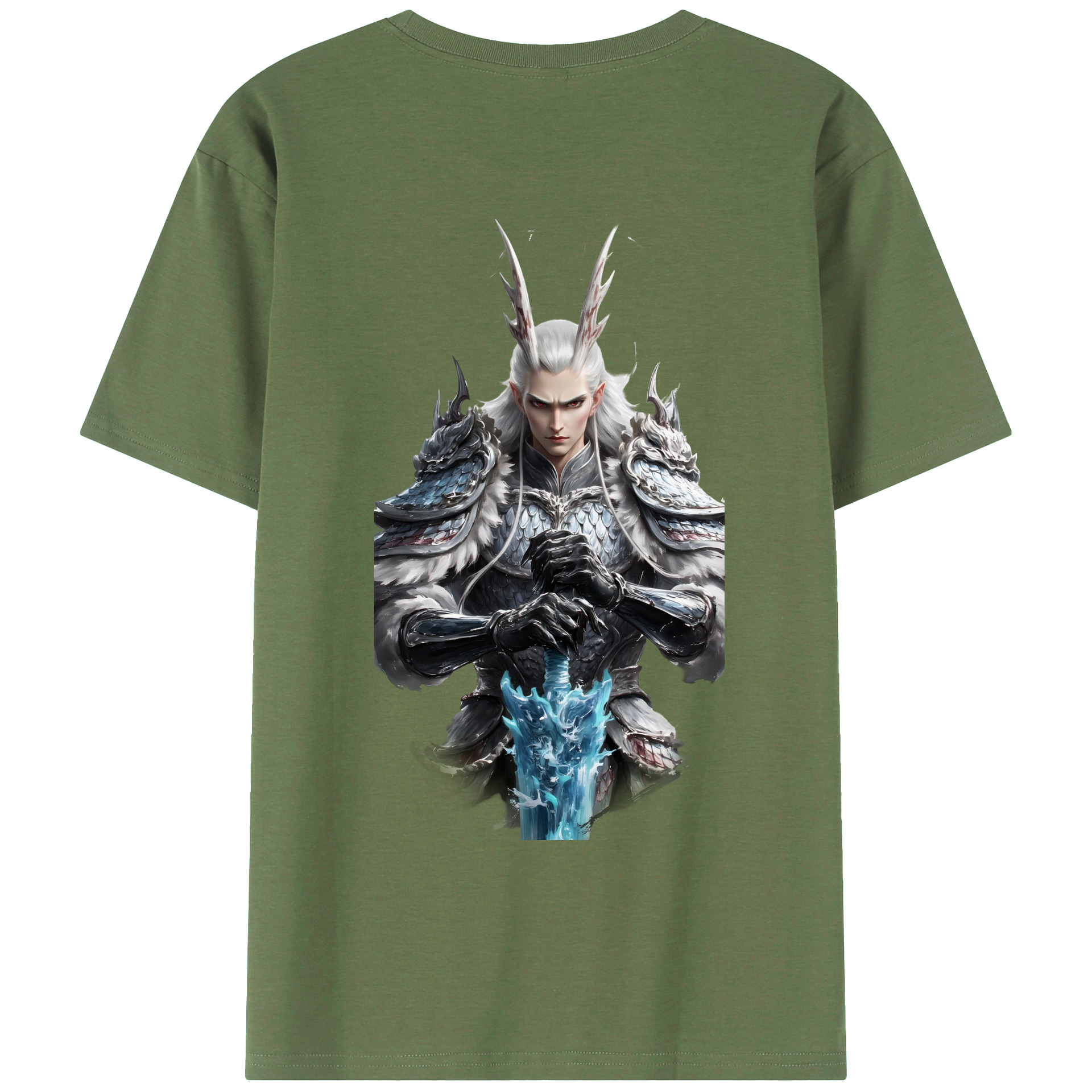 （画像用） Ne Zha 2 ナタ 魔童の大暴れ 綿100％ メンズ半袖Tシャツ（バックプリント） 通気性